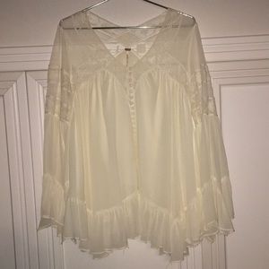 cream long sleeve free people shirt